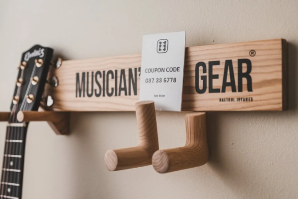 musician's gear wood guitar wall hanger natural coupon code